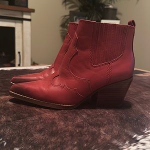 Sam Edelman red cowboy booties 6